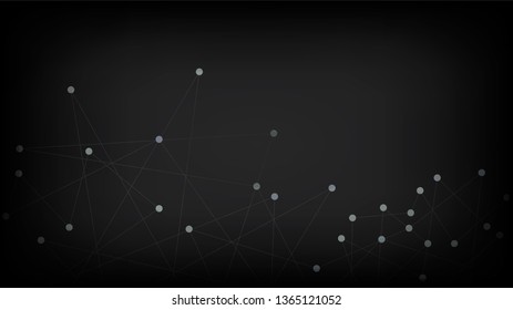 Social Media Grid Blockchain Network Futuristic Nano Technology Design. Big Data Digital Fractals Internet Web Structure. Futuristic Artificial Intelligence Network Nodes Vector Background.
