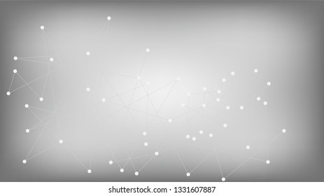 Social Media Grid Interconnected Artificial Intelligence Network Nodes Vector Background. Big Data Digital Matrix Internet Web Structure. Blockchain Network Futuristic Nano Technology Design.
