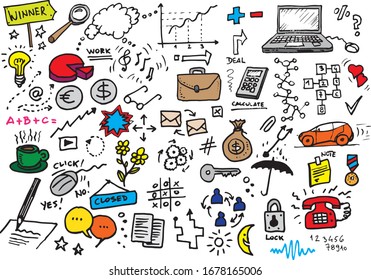 Social media hand drawn vector doodles