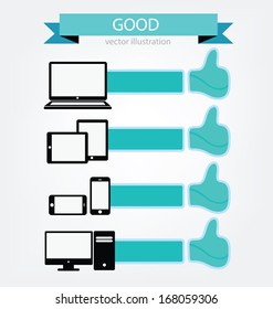 Social media. Hand signs vector. Good concept.