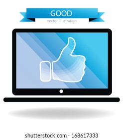 Social media. Hand signs vector. Good concept.