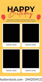 Social Media Happy Birthday stories Template Design For Social Networks