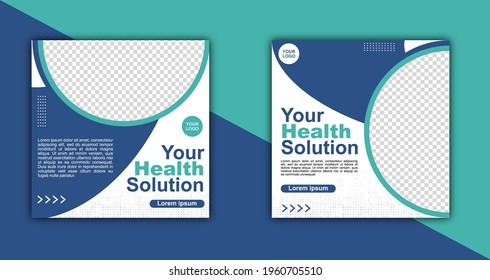 Social media health Solution design template, Collection of modern editable Social Media banner Templates. Promotional web banner. Perfect for social media posts. islamic template