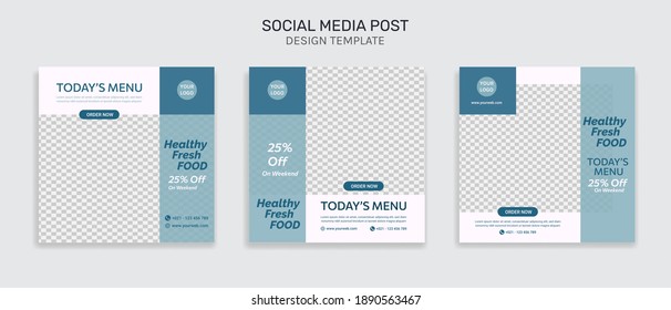 Social media healthy food sale promotion and template post 