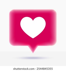 Social media heart icon 3d style