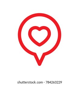 Social media heart icon, speech balloon, love