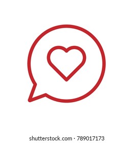 Social media heart icon, speech balloon, love