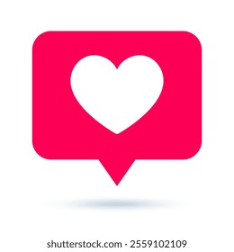 Social media heart icon style for online communication