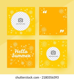 Social media hello summer template design layout