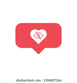 Social media hide like icon notification symbol modern simple vector icon