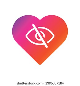 Social media hide like icon notification symbol modern simple vector icon