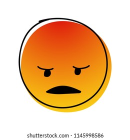 Social media icon - angry emoji. Vector.