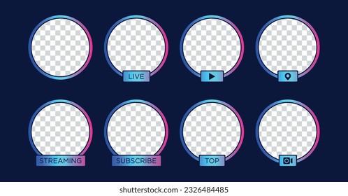 Social media icon avatar frame. stories user LIVE video streaming colorful gradient logo, symbol, sign. User avatar for social media