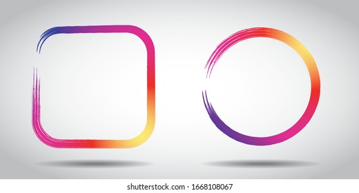 Social media icon colour gradient. Icon color. EPS 10