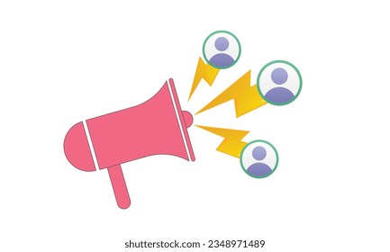 Icono de medios sociales en marketing de estilo cómico.sobre fondo blanco.Ilustración de diseño de vectores.