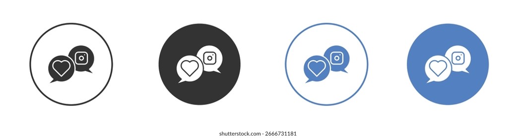 Symbolkonzept für soziale Medien. Solid Style Icon Designs für Website, App, UI.