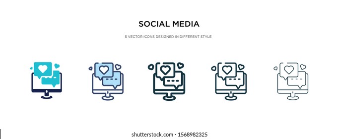 social media icon in different style vector illustration. two colored and black social media vector icons designed in filled, outline, line and stroke style can be used for web, mobile, ui