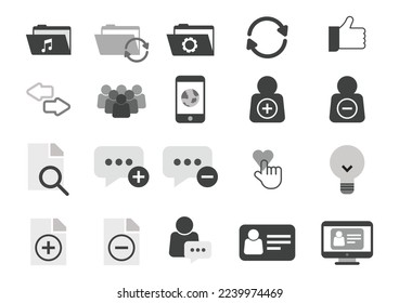 social media icon flat icon elements vector