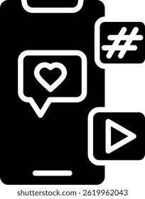 Social Media Icon Glyph Vector Illustration