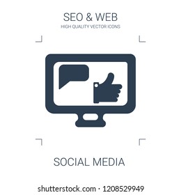 social media icon. high quality filled social media icon on white background. from seo web collection flat trendy vector social media symbol. use for web and mobile