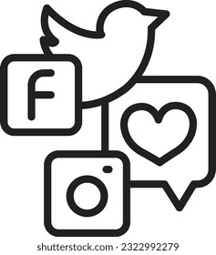 Social Media Icon image. Suitable for mobile application.
