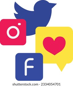 Social Media Icon image. Suitable for mobile application.