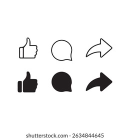 Ícone De Mídia Social Como Comentário Compartilhar Ícone Vitorioso