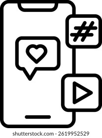 Social Media Icon Line Vector Illustration