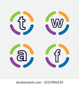social media icon logo and media design sign vector ilustration
