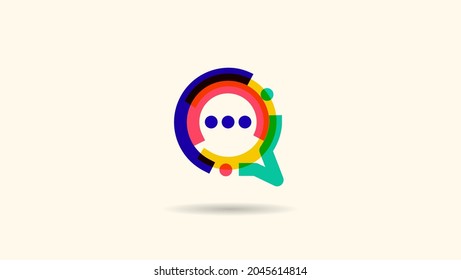 Social media icon. Logo, logotype sign or internet online chat icon.People, family together, human unity chat bubble logo vector. Colorful  icons easy editable for web banner logo and poster.