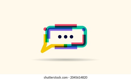 Social media icon. Logo, logotype sign or web chat icon. People, family together, human unity chat bubble logo vector. Colorful  icons easy editable for web banner logo and poster.