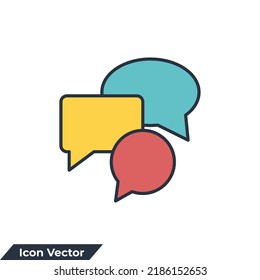 ilustración vectorial del icono de los medios sociales. plantilla de símbolo de chat de burbuja para colección de diseño gráfico y web