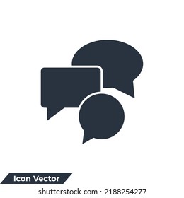 ilustración vectorial del icono de los medios sociales. plantilla de símbolo de chat de burbuja para colección de diseño gráfico y web