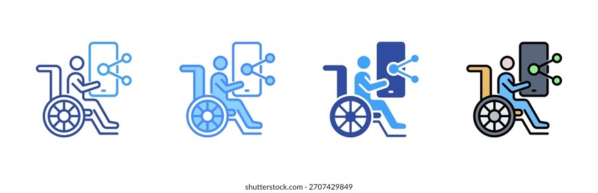 Symbol für soziale Medien, Symbolsatz für mehrere Stile