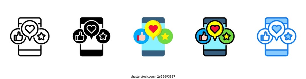 Icono de redes sociales Ilustración vectorial de estilo múltiple