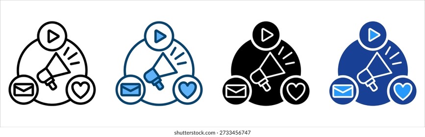 Icono de redes sociales Colección de Vector de estilo múltiple