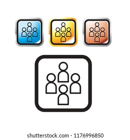 social media icon with people vector drawing