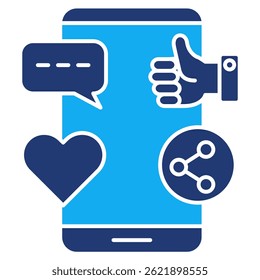Social Media icon represented by Social Media symbol Dualtone style.