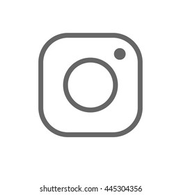 Social Media Icon. Sample Gray Instagram logo. Camera Simvol