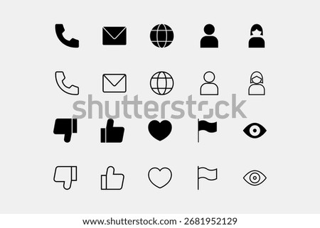 social media icon set. social media icon