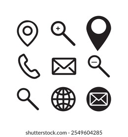 Social Media Icon Set in Black Minimalist Style, Flat Social Media Logos Pack for Web and Print Use