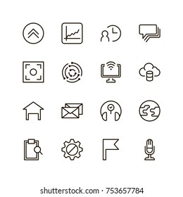 Social media icon set. Collection of high quality outline social network pictograms in modern flat style. Black internet  symbol for web design and mobile app on white background. Web line logo.