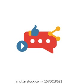 Social Media icon set. Colored creative element from online marketing icons collection. Creative social media icon for web and mobile design.