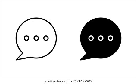 Social media icon set, comment, on white background.