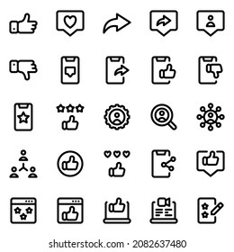 Social media icon set with line style