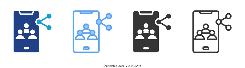 Social Media icon set multiple style collection