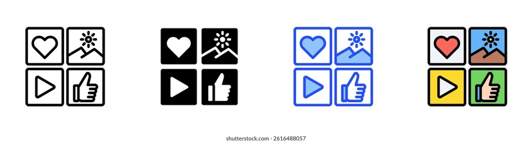 Social Media Icon Set With Multiple Style Collection