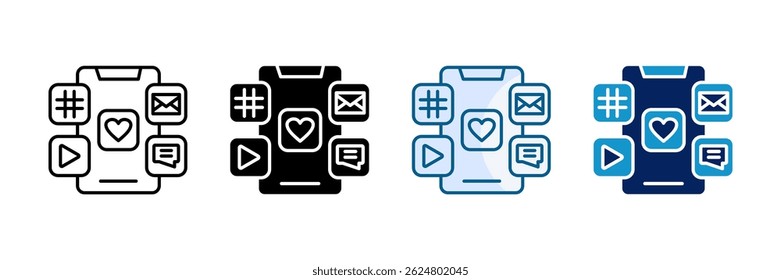 Social Media Icon Set Multiple Style Collection
