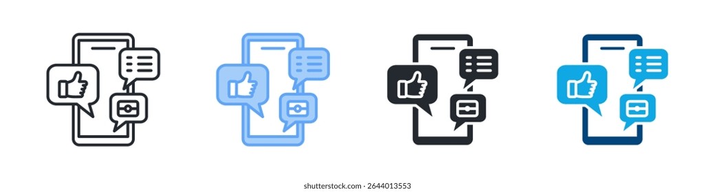 Social Media Icon Set Multiple Style. Design In Outline, Blue, Glyph, Dual Tone