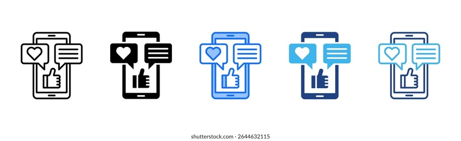Social Media icon set multiple style collection